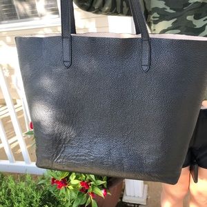 CUYANA large black leather tote bag with insert!